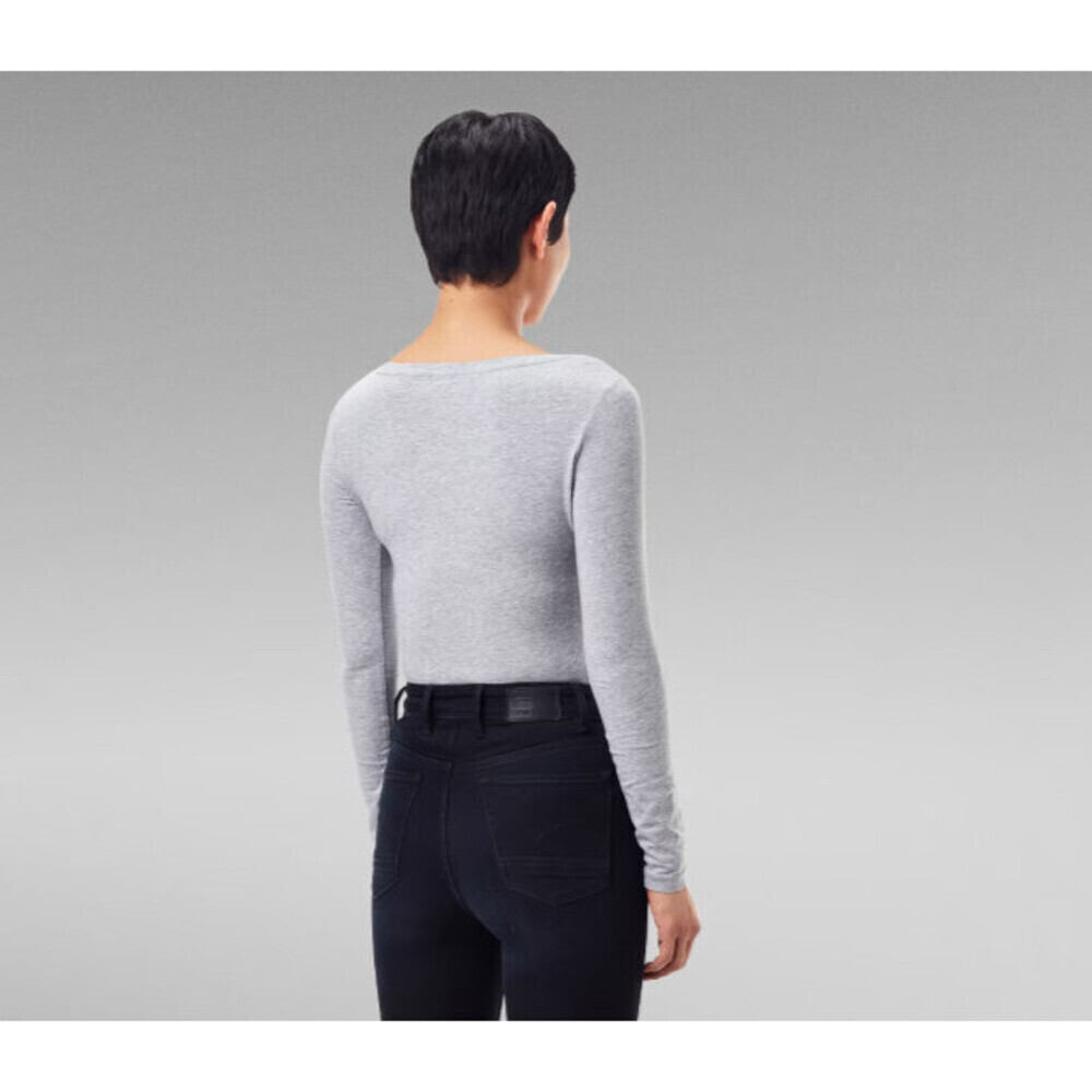G-STAR RAW Women's basic long sleeve Top in grey size M FITS AS S - Picture 2 of 4